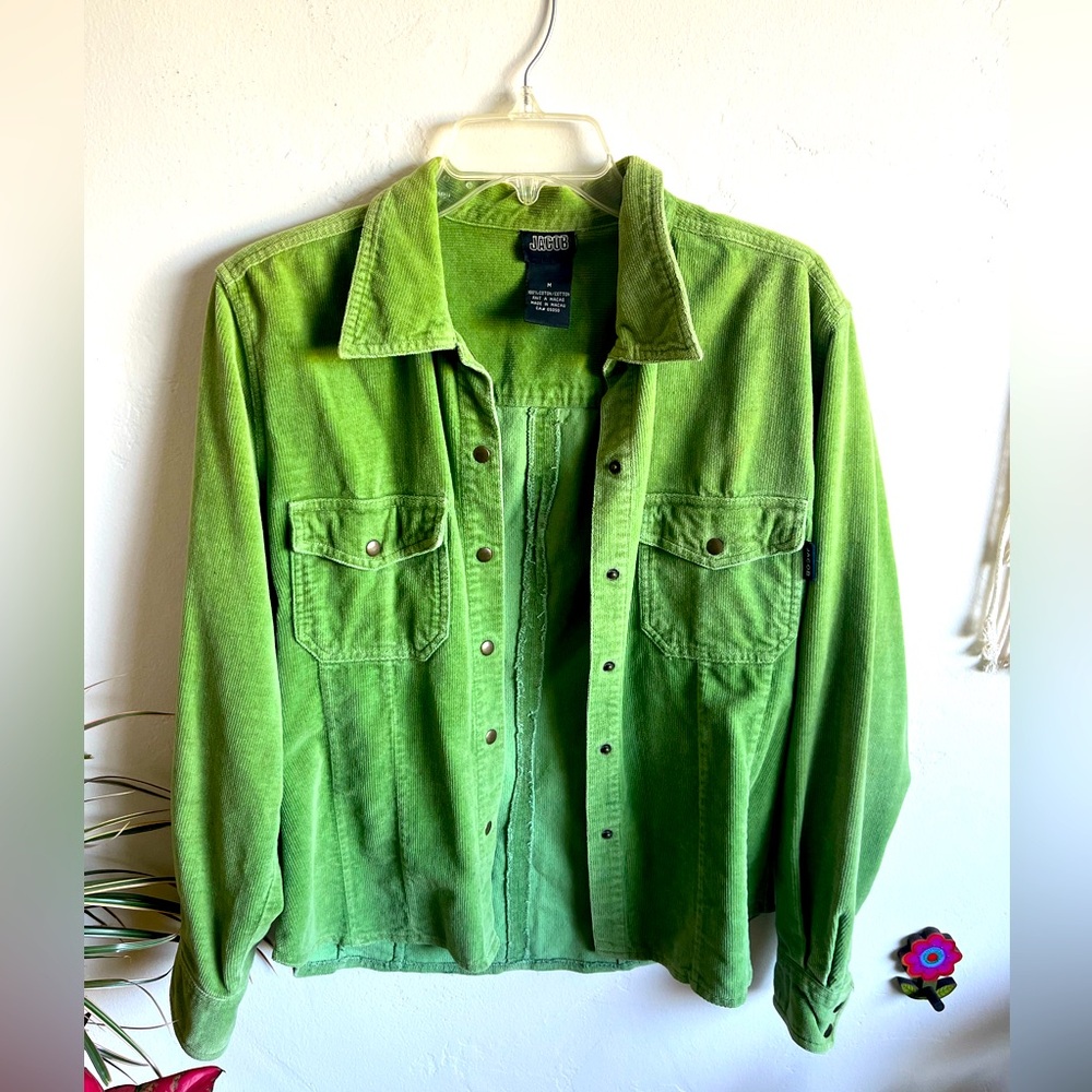 Green 100% cotton corduroy jacket